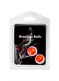 Набор из 2 шариков с массажным маслом Brazilian Balls с ароматом вишни - Secret Play - купить с доставкой в Комсомольске-на-Амуре