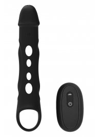 Черная насадка-удлинитель Vibrating Extender With Remote с вибрацией - Dream Toys - в Комсомольске-на-Амуре купить с доставкой