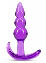 Фиолетовый анальный стимулятор Triple Bead Anal Plug - 9 см. - Blush Novelties