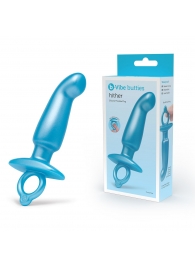 Голубая анальная пробка для массажа простаты Hither Silicone Prostate Plug - 14,3 см. - b-Vibe - в Комсомольске-на-Амуре купить с доставкой