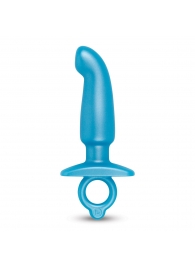 Голубая анальная пробка для массажа простаты Hither Silicone Prostate Plug - 14,3 см. - b-Vibe - в Комсомольске-на-Амуре купить с доставкой