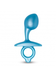 Голубая анальная пробка для массажа простаты Bulb Silicone Prostate Plug - 10,7 см. - b-Vibe - в Комсомольске-на-Амуре купить с доставкой