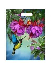 Пакет с принтом в виде колибри в цветах с вырубной ручкой (31х40 см) - Сима-Ленд - купить с доставкой в Комсомольске-на-Амуре