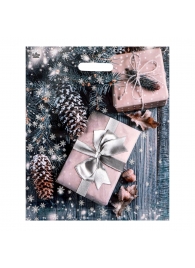 Новогодний пакет с принтом в виде подарков и вырубной ручкой (45х38 см) - Сима-Ленд - купить с доставкой в Комсомольске-на-Амуре