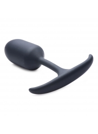 Черная анальная пробка с утяжелением Premium Silicone Weighted Anal Plug Medium - 14 см. - XR Brands