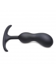 Черный массажер простаты с утяжелителями Premium Silicone Weighted Prostate Plug Medium - 16,3 см. - XR Brands - в Комсомольске-на-Амуре купить с доставкой