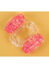 Прозрачное виброкольцо с двумя вибропульками - Toyfa Basic - в Комсомольске-на-Амуре купить с доставкой