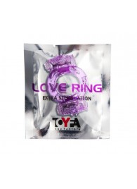 Фиолетовое виброкольцо с двумя вибропульками - Toyfa Basic - в Комсомольске-на-Амуре купить с доставкой