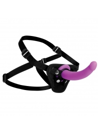 Лиловый поясной страпон Navigator Silicone G-Spot Dildo with Harness - 17,8 см. - XR Brands - купить с доставкой в Комсомольске-на-Амуре