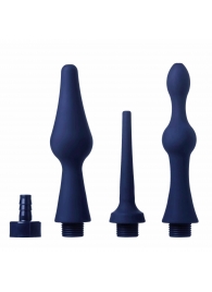 Набор из 3 универсальных насадок для анального душа Universal 3 Piece Silicone Enema Attachment Set - XR Brands - купить с доставкой в Комсомольске-на-Амуре