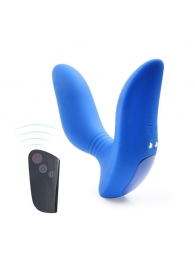 Синий вибромассажер простаты 3,5’’ Remote Control Curve P-spot Massager - 12 см. - Erokay - в Комсомольске-на-Амуре купить с доставкой