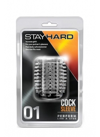 Прозрачная насадка с шипами STAY HARD COCK SLEEVE 01 CLEAR - Blush Novelties - в Комсомольске-на-Амуре купить с доставкой