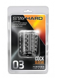 Прозрачная насадка с шипами и шишечками STAY HARD COCK SLEEVE 03 CLEAR - Blush Novelties - в Комсомольске-на-Амуре купить с доставкой