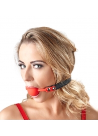 Силиконовый кляп-шар на чёрных ремешках Red Gag silicone - Orion - купить с доставкой в Комсомольске-на-Амуре