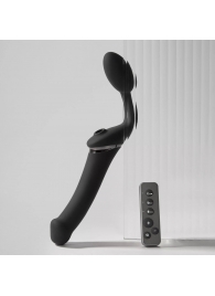 Черный безремневой вибрострапон Strap-On-Me Multi Orgasm Size XL - Strap-on-me - купить с доставкой в Комсомольске-на-Амуре