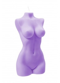 Фиолетовая интерьерная свеча в форме женского торса - 850 гр. - Pecado - купить с доставкой в Комсомольске-на-Амуре