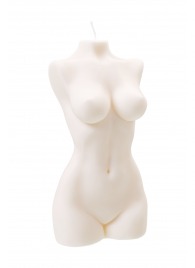 Белая интерьерная свеча в форме женского торса - 850 гр. - Pecado - купить с доставкой в Комсомольске-на-Амуре