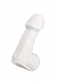 Белая свеча в форме пениса - 47 гр. - Pecado - купить с доставкой в Комсомольске-на-Амуре