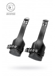 Черные подвесы с белой строчкой - Pecado - купить с доставкой в Комсомольске-на-Амуре