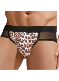 Сексуальные мужские трусы-джоки с леопардовой вставкой по центру - Gauvine купить с доставкой Сексуальные мужские трусы-джоки с леопардовой вставкой по центру - Gauvine купить с доставкой