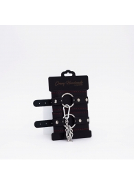 Черно-красные кожаные оковы - Crazy Handmade - купить с доставкой в Комсомольске-на-Амуре