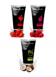 Набор из 3 съедобных лубрикантов JUJU (клубника, малина, кокос) - JuJu - купить с доставкой в Комсомольске-на-Амуре Набор из 3 съедобных лубрикантов JUJU (клубника, малина, кокос) - JuJu - купить с доставкой в Комсомольске-на-Амуре