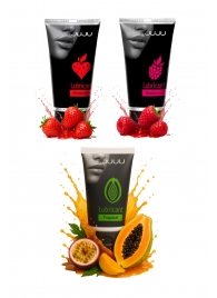 Набор из 3 съедобных лубрикантов JUJU (клубника, малина, тропические фрукты) - JuJu - купить с доставкой в Комсомольске-на-Амуре