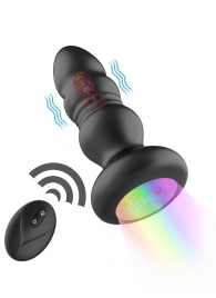 Черная анальная вибропробка с фрикционным механизмом и LED-подсветкой - 12,5 см. - Secwell в Комсомольске-на-Амуре Черная анальная вибропробка с фрикционным механизмом и LED-подсветкой - 12,5 см. - Secwell