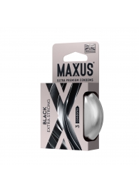 Черные утолщенные презервативы MAXUS Extra Strong с железным кейсом - 3 шт. - Maxus - купить с доставкой в Комсомольске-на-Амуре