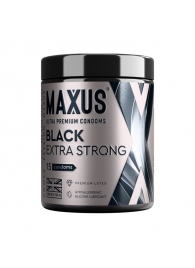 Черные утолщенные презервативы MAXUS Extra Strong с железным кейсом - 15 шт. - Maxus - купить с доставкой в Комсомольске-на-Амуре