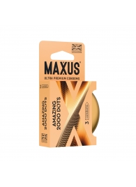 Точечные презервативы MAXUS 2000 Amazing Dots с железным кейсом - 3 шт. - Maxus - купить с доставкой в Комсомольске-на-Амуре
