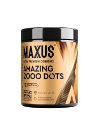 Точечные презервативы MAXUS 2000 Amazing Dots с железным кейсом - 15 шт. - Maxus - купить с доставкой в Комсомольске-на-Амуре