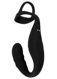 Черное эрекционное кольцо со стимуляцией промежности и анальной пробкой Cock Ring with RC Prostate Plug - Orion - в Комсомольске-на-Амуре купить с доставкой Черное эрекционное кольцо со стимуляцией промежности и анальной пробкой Cock Ring with RC Prostate Plug - Orion - в Комсомольске-на-Амуре купить с доставкой