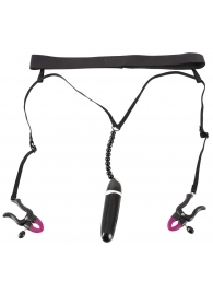 Женские вибростринги с зажимами для половых губ Spreader String with Vibrator - Orion - купить с доставкой в Комсомольске-на-Амуре Женские вибростринги с зажимами для половых губ Spreader String with Vibrator - Orion - купить с доставкой в Комсомольске-на-Амуре