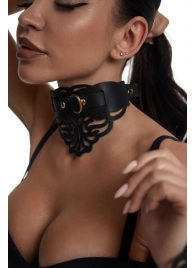 Фигурный чокер с узорами и золотистой фурнитурой - Crazy Handmade - купить с доставкой в Комсомольске-на-Амуре