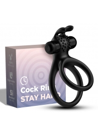 Черное эрекционное виброкольцо с подхватом мошонки Stay Hard - Boys of Toys - в Комсомольске-на-Амуре купить с доставкой Черное эрекционное виброкольцо с подхватом мошонки Stay Hard - Boys of Toys - в Комсомольске-на-Амуре купить с доставкой