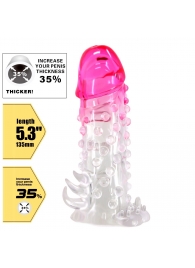 Прозрачно-розовая насадка на пенис Wilford - 13,5 см. - Baile - в Комсомольске-на-Амуре купить с доставкой