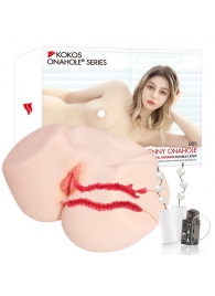 Мастурбатор-полуторс с двойным слоем материала и вибрацией Jenny Onahole Real Vagina - KOKOS - в Комсомольске-на-Амуре купить с доставкой