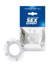 Эластичное эрекционное кольцо с шишечками и шипами - Sex Expert - в Комсомольске-на-Амуре купить с доставкой