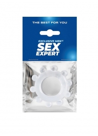Прозрачное эрекционное кольцо со стимулирующими шариками - Sex Expert - в Комсомольске-на-Амуре купить с доставкой