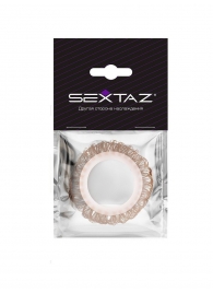 Эрекционное кольцо с бежевыми «ресничками» - Sextaz - в Комсомольске-на-Амуре купить с доставкой