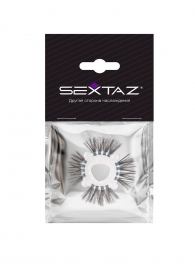 Эластичное эрекционное кольцо с черными «ресничками» - Sextaz - в Комсомольске-на-Амуре купить с доставкой