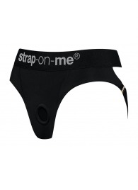 Черные трусики для насадок Heroine Lingerie Harness - size XL - Strap-on-me - купить с доставкой в Комсомольске-на-Амуре
