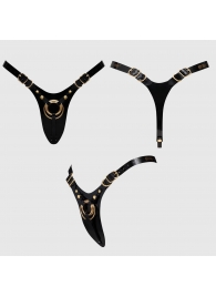 Черный пояс для фиксации насадок Strap-On-Me Leatherette Harness Fabulous - Strap-on-me - купить с доставкой в Комсомольске-на-Амуре