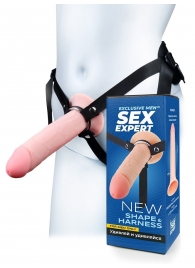 Мужской полый страпон на регулируемых ремешках - 22 см. - Sex Expert - купить с доставкой в Комсомольске-на-Амуре