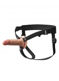 Телесный пустотелый фаллопротез 5’’ Hollow Silicone Strap-On - 14 см. - Pipedream - купить с доставкой в Комсомольске-на-Амуре