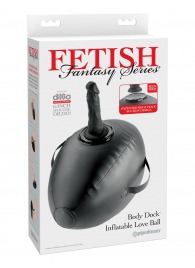 Черный надувной мяч с платформой для фиксации дилдо Body Dock Inflatable Love Ball - Pipedream - купить с доставкой в Комсомольске-на-Амуре