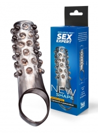 Дымчатая насадка на пенис с выпуклостями - 11 см. - Sex Expert - в Комсомольске-на-Амуре купить с доставкой