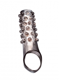 Дымчатая насадка на пенис с выпуклостями - 11 см. - Sex Expert - в Комсомольске-на-Амуре купить с доставкой