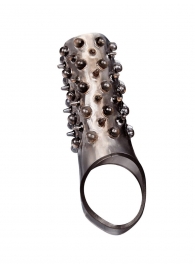 Дымчатая насадка на пенис с шипами и выпуклостями - 12,5 см. - Sex Expert - в Комсомольске-на-Амуре купить с доставкой